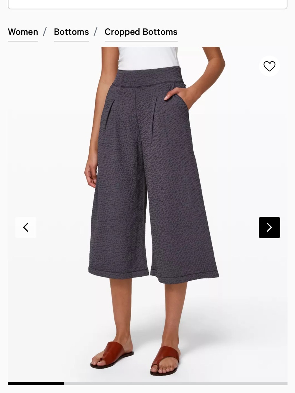 lululemon athletica Wide-Leg Cropped Pants in Charcoal